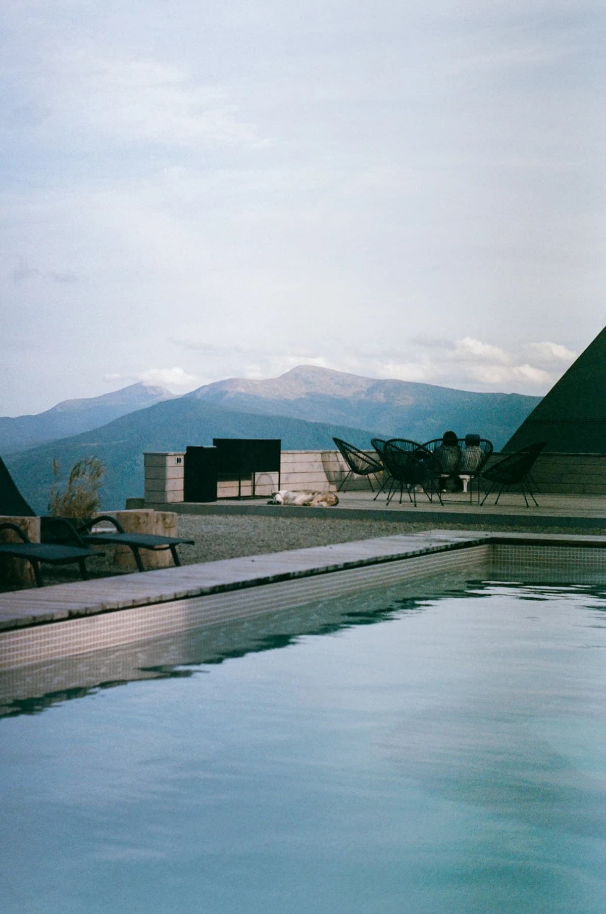 Pool with mountain panorama